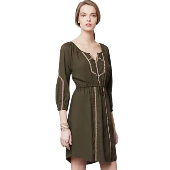 Anthropologie Edme & Esyllte Ribboned Peasant Dress - Picture 1 of 7